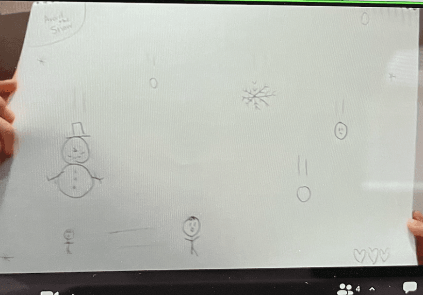 Sketch of avoiding snow & snowman game