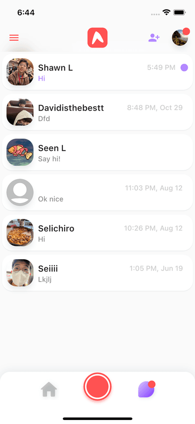 New friend request & chat message indicator