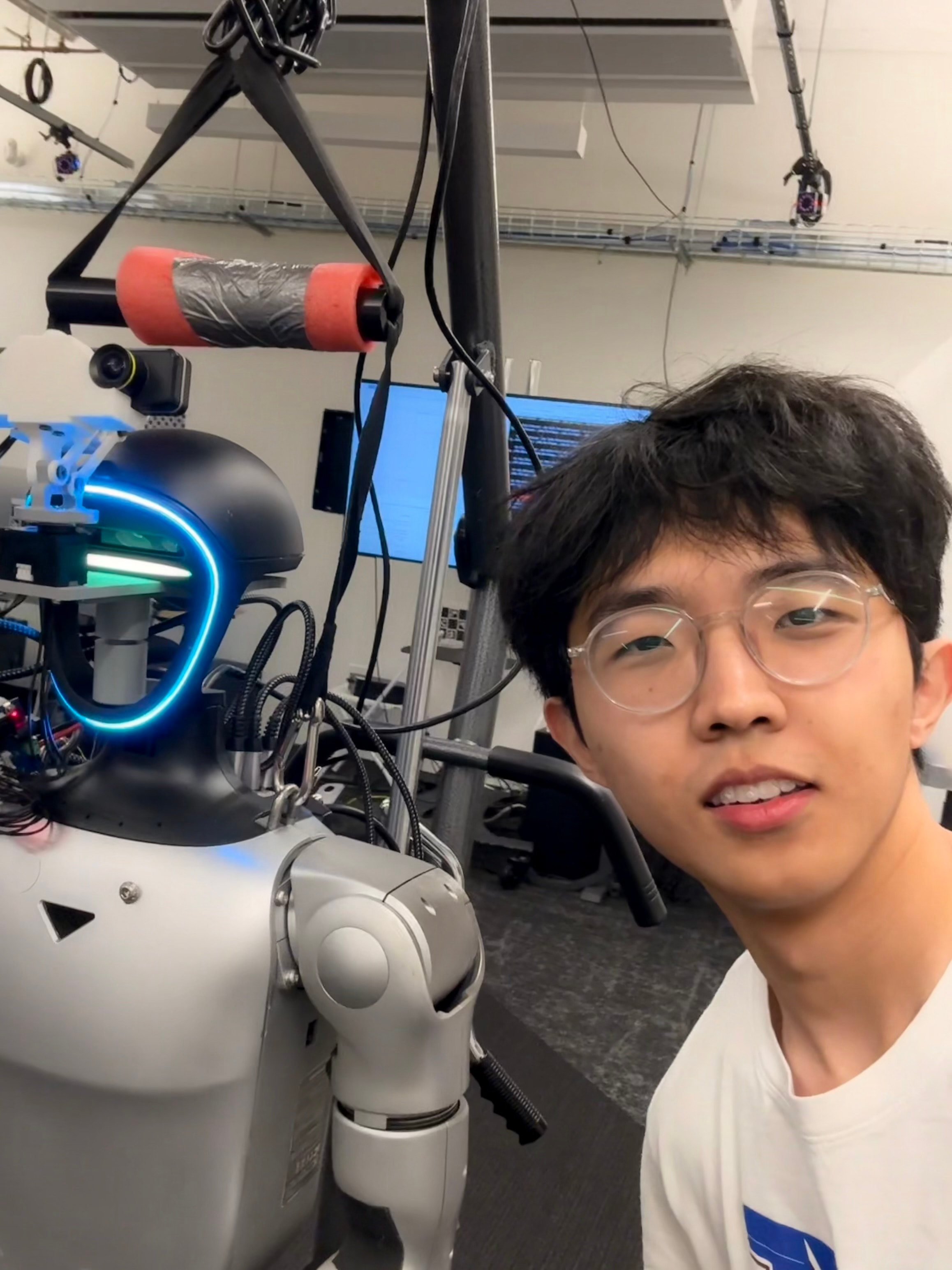 With a Unitree G1 humanoid robot at Ha Lab